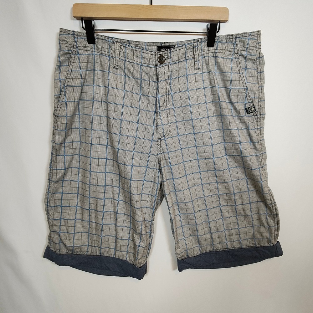 Buffalo David Bitton Shorts Men's Size 36 Grid‑Print Cuffed NWOT